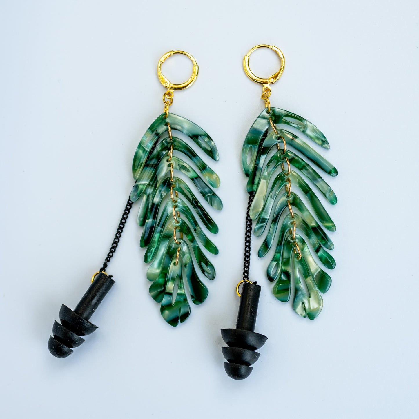 Leafy Earplug Earrings