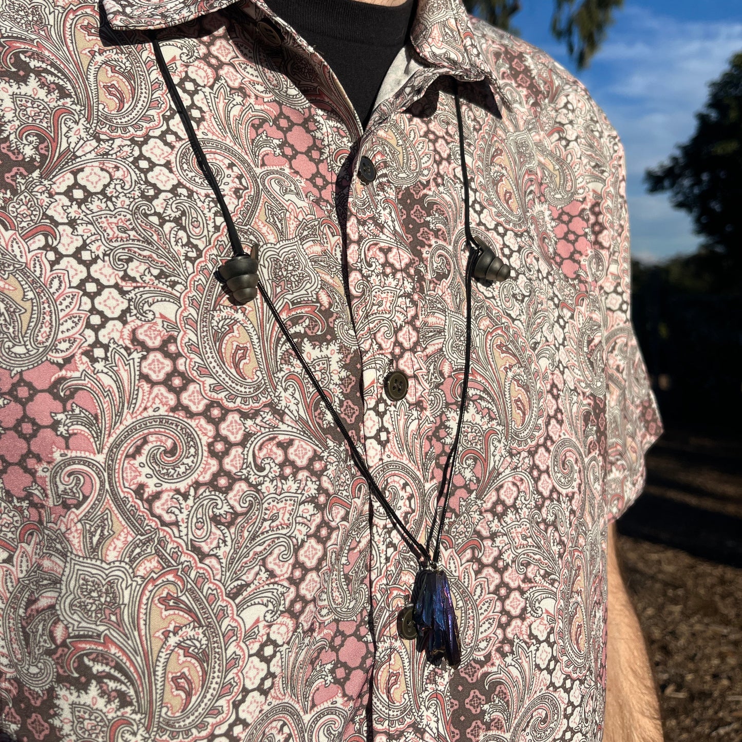 Stoned Earplug Necklace