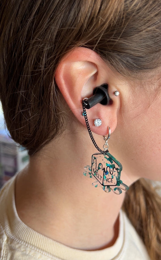 FUCK ICE earplug earrings