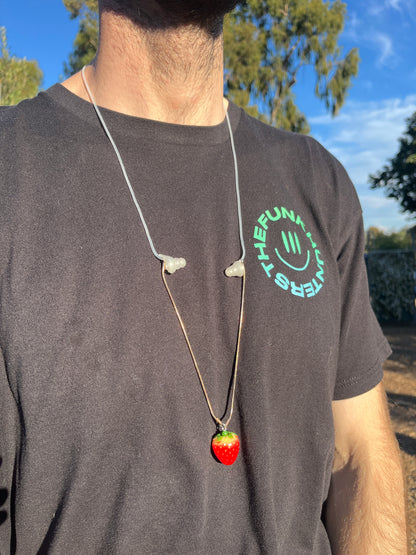 Strawberry Earplug Necklace
