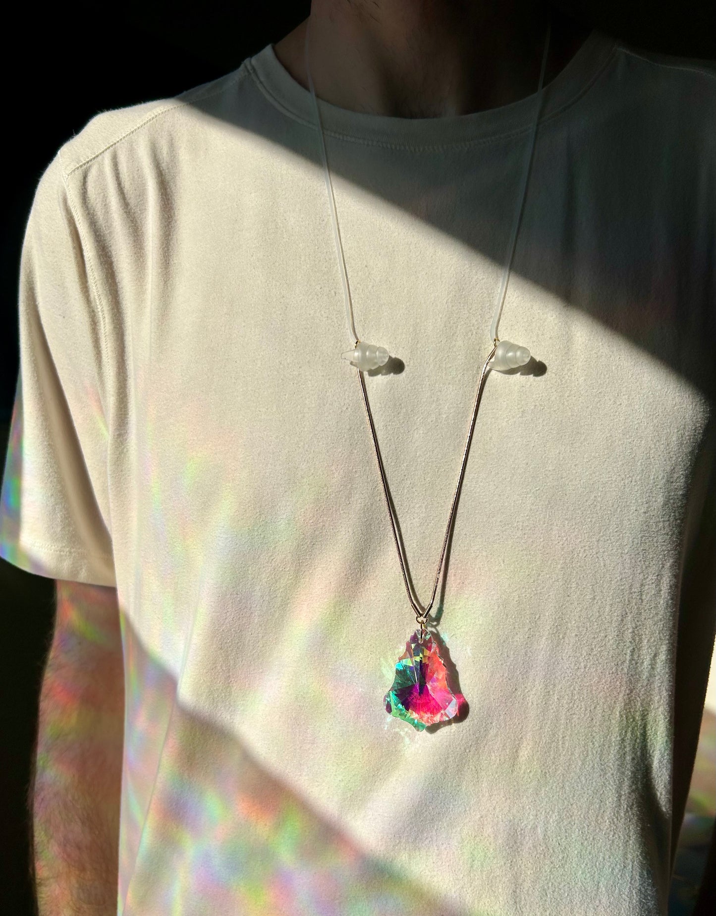 Rainbow Portal Earplug Necklaces