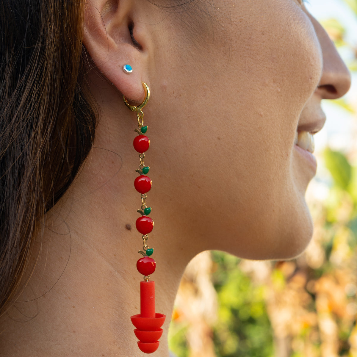 Apple Earplug Earrings For Teachers Classroom Noise Reduction