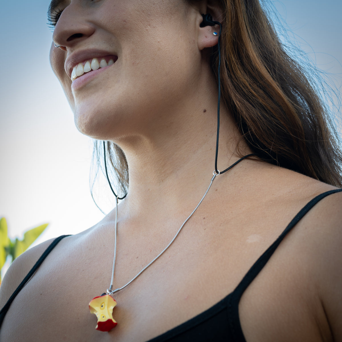 Rotten Apple high fidelity tethered earplug necklace for classroom noise reduction