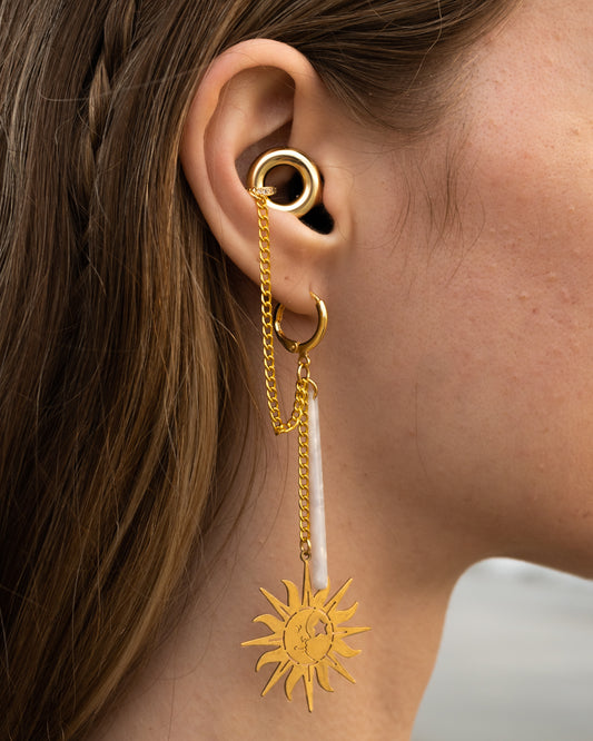 gold loop earplug earring attachments