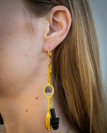 Golden Shovel Earplug Earring