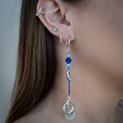 attachments for Loop earplug earrings crescent moon silver