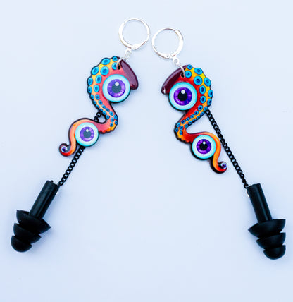 trippy earplug earrings