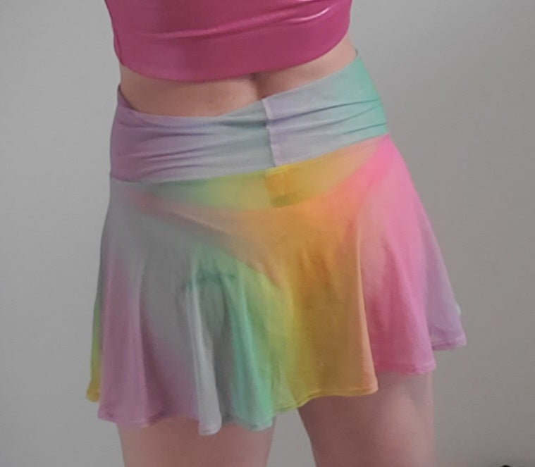 J. Valentine Rainbow Mesh Skirt