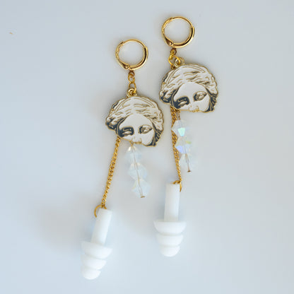 Gold earplug earrings