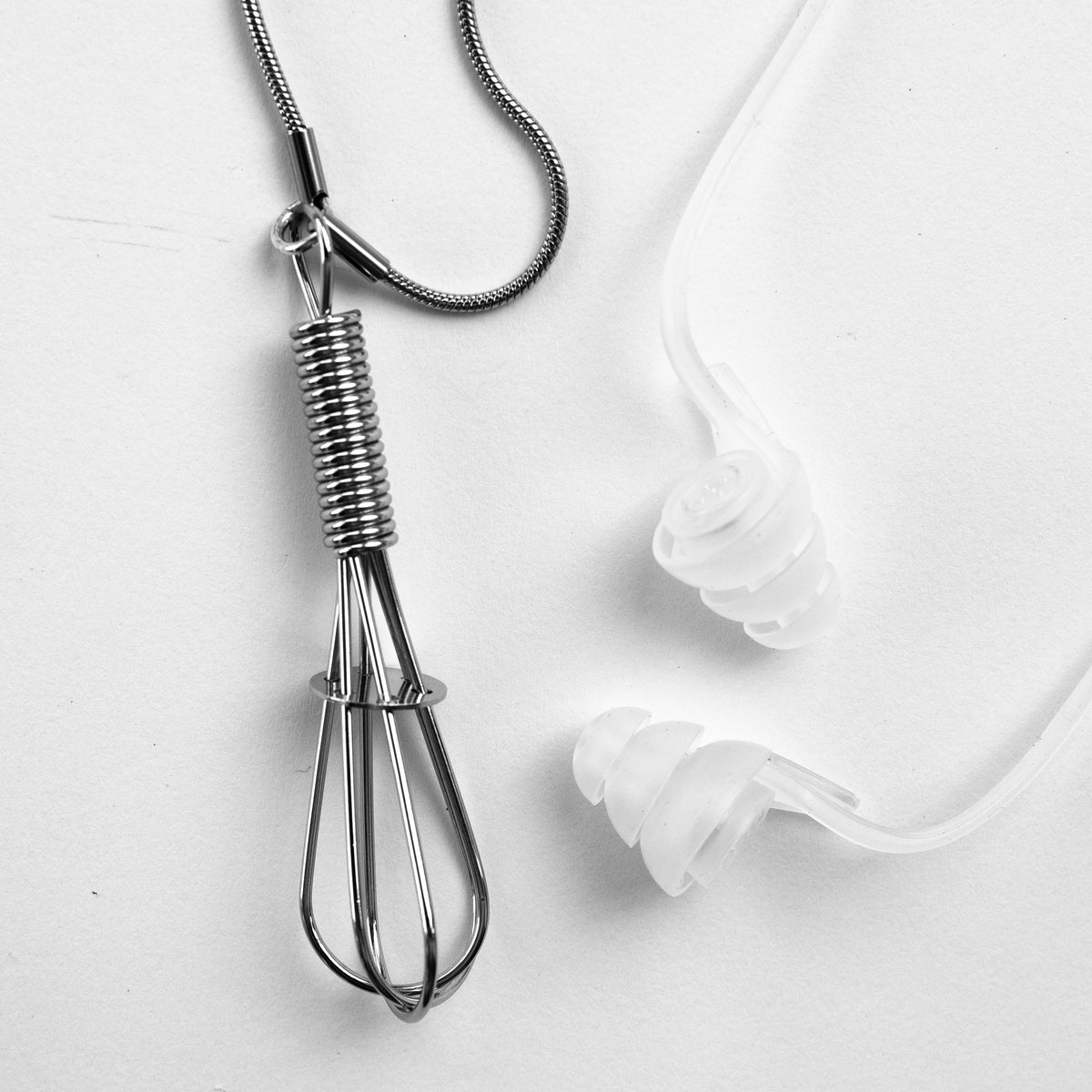 mini whisk earplug necklace