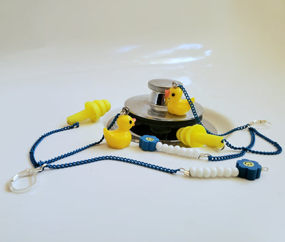 Rubber ducky earplug earrings