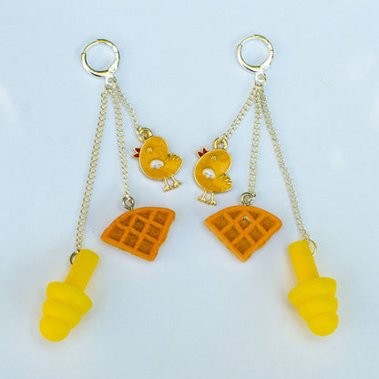 chicken waffles earrings