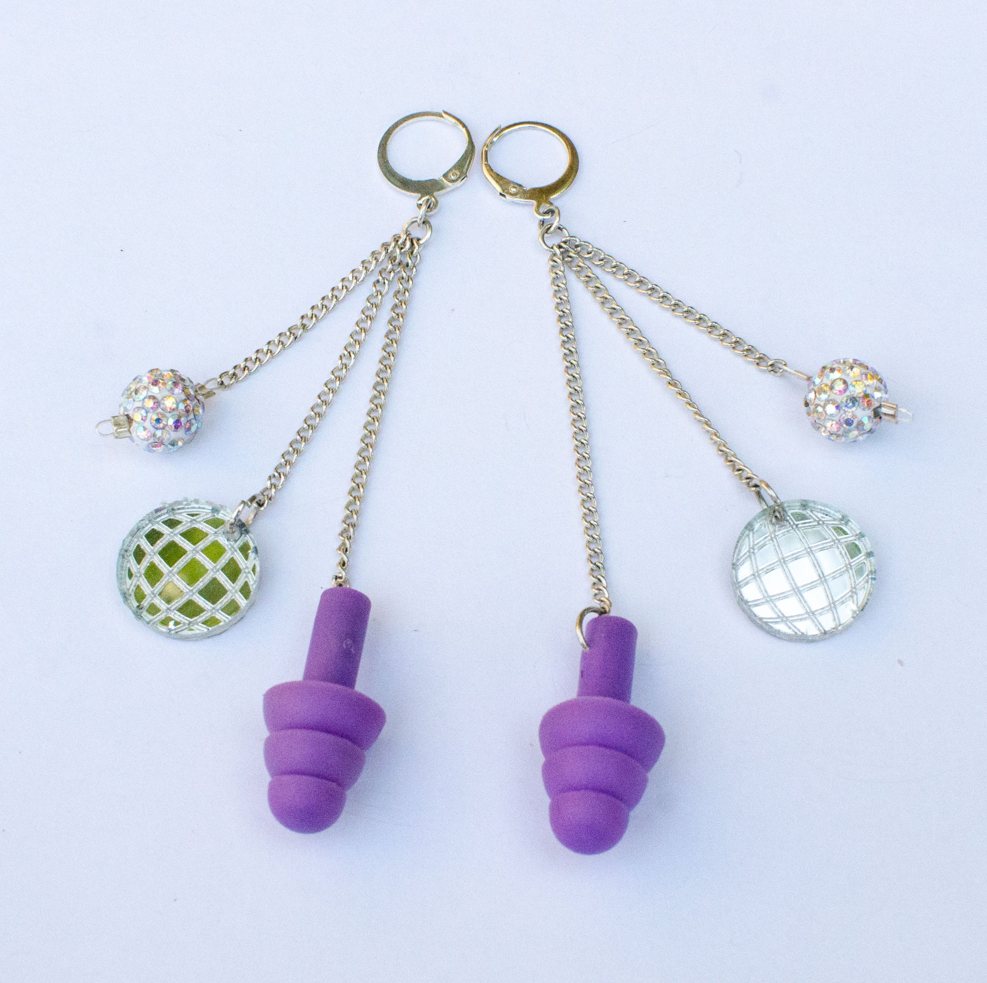 purple disco earplug earring