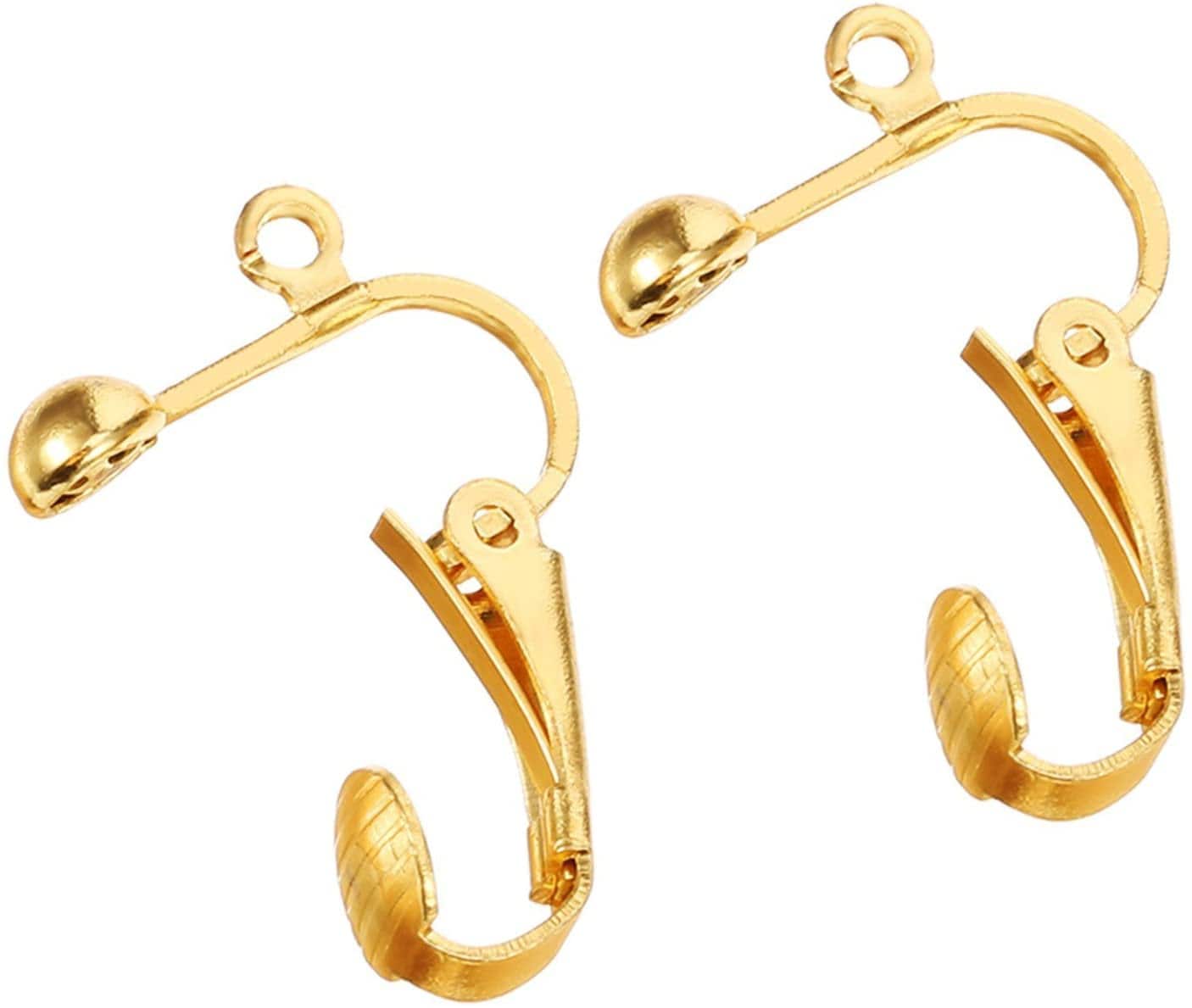 Disco White/Gold Earplug Earrings