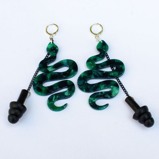 Snake earplug earrings
